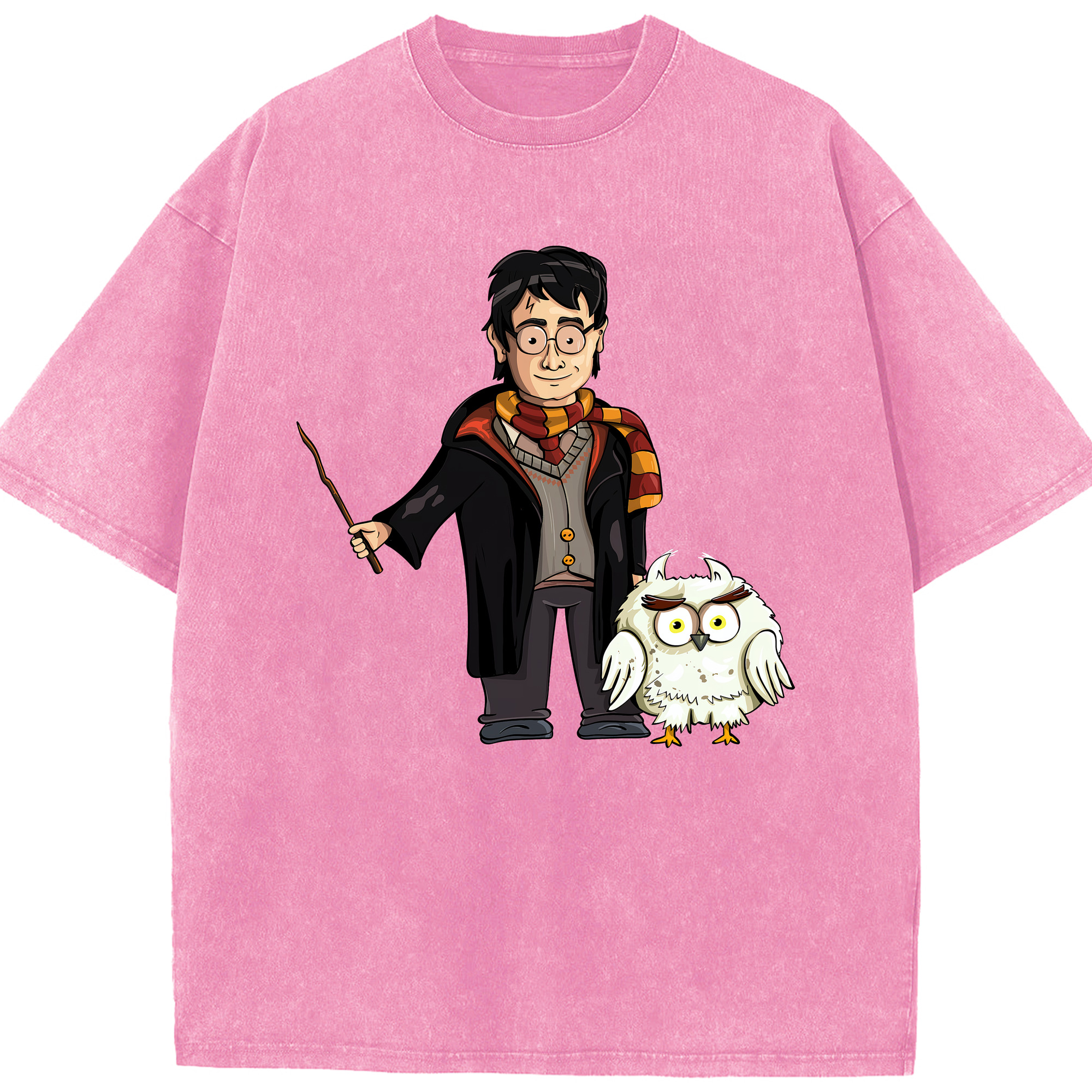 （画像用） Harry Potter ハリー・ポッターシリーズ 綿100% ヴィンテージ風 半袖Tシャツ（フロントプリント）